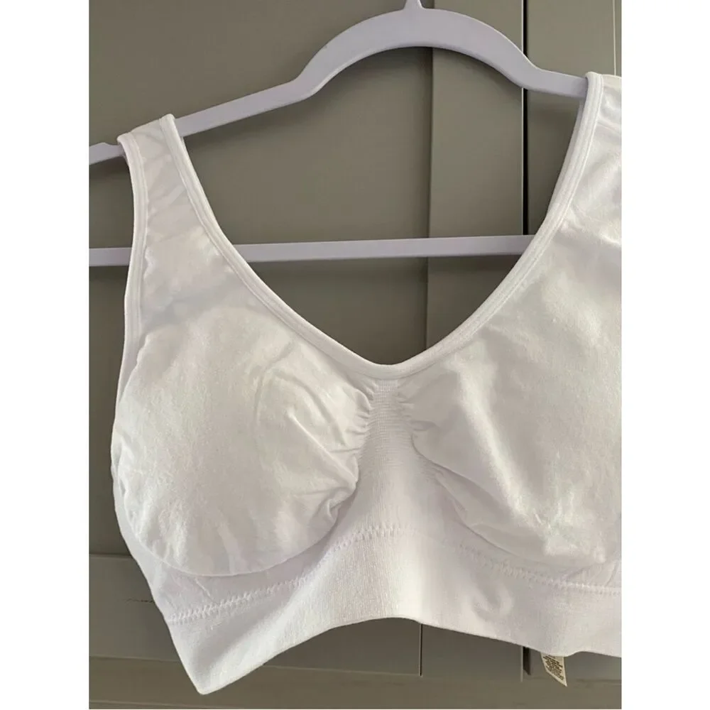 Rhonda Shear Seamless Support Bralette - White and Nude and Black in size XL